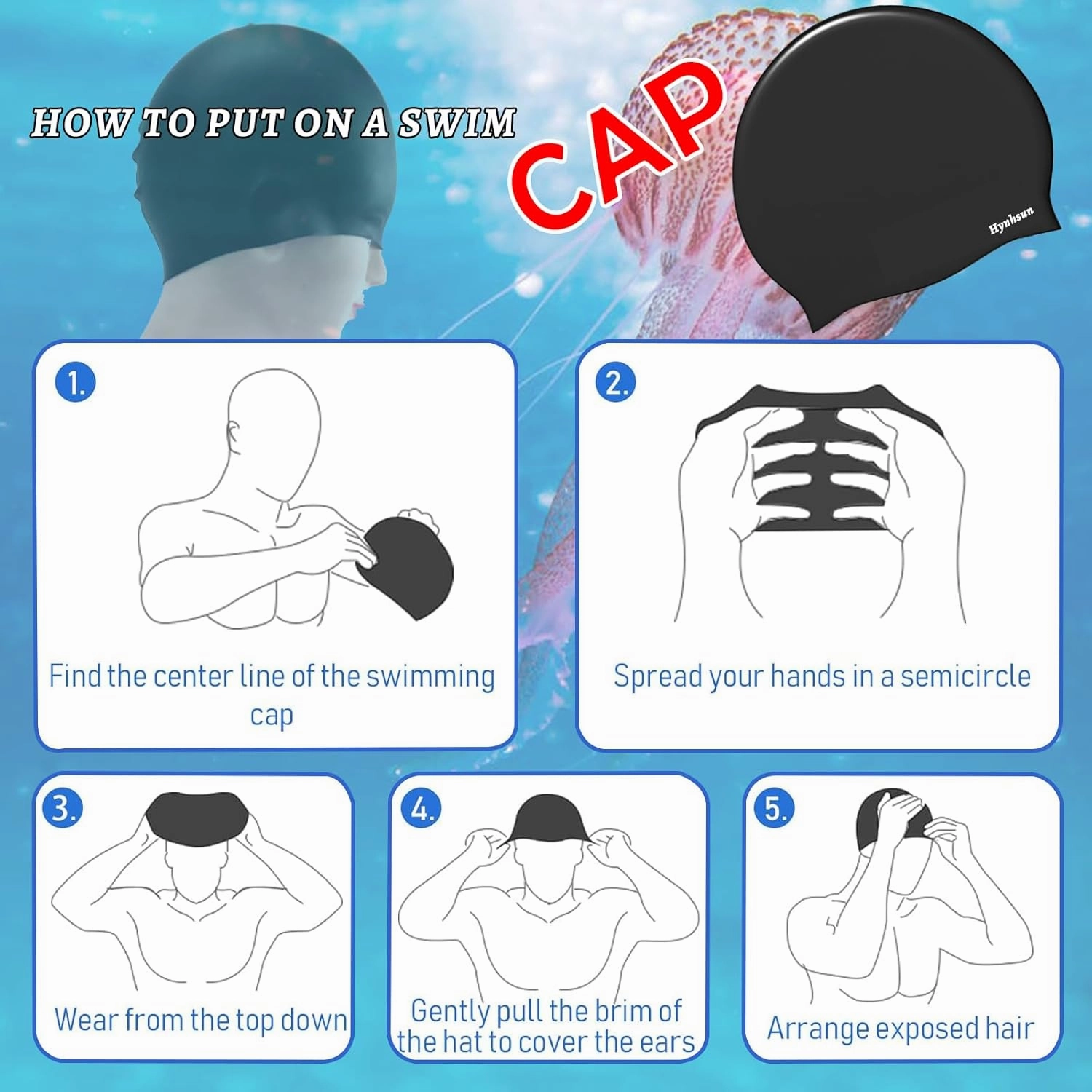 Unisex Classic Swim Cap, Soft Silicone, Unisex, Flexible, Waterproof, Intensive Training, Comfortable, Non-Slip