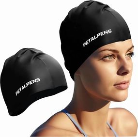 Unisex Silicone Swim Cap for Men and Women, Swimming Cap Keeps Hair Dry, Waterproof Swim Caps for Long Hair Short Hair, Bathing Caps Swim Hats Comfortable Non-Slip High Elasticity