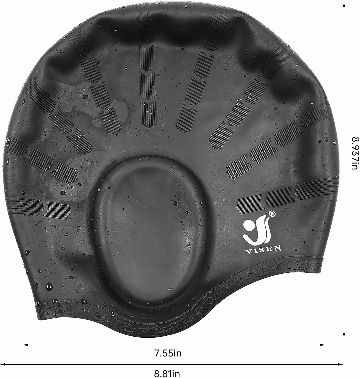 Unisex Swim Caps Ear Protection,2 Pack Silicone Swimming Caps for Short/Long Hair with Ear Plugs&Nose Clip,Waterproof Flexible Swimming Hat for Women Men Adults Kids,Bath Swim Caps Easy to Put On/Off
