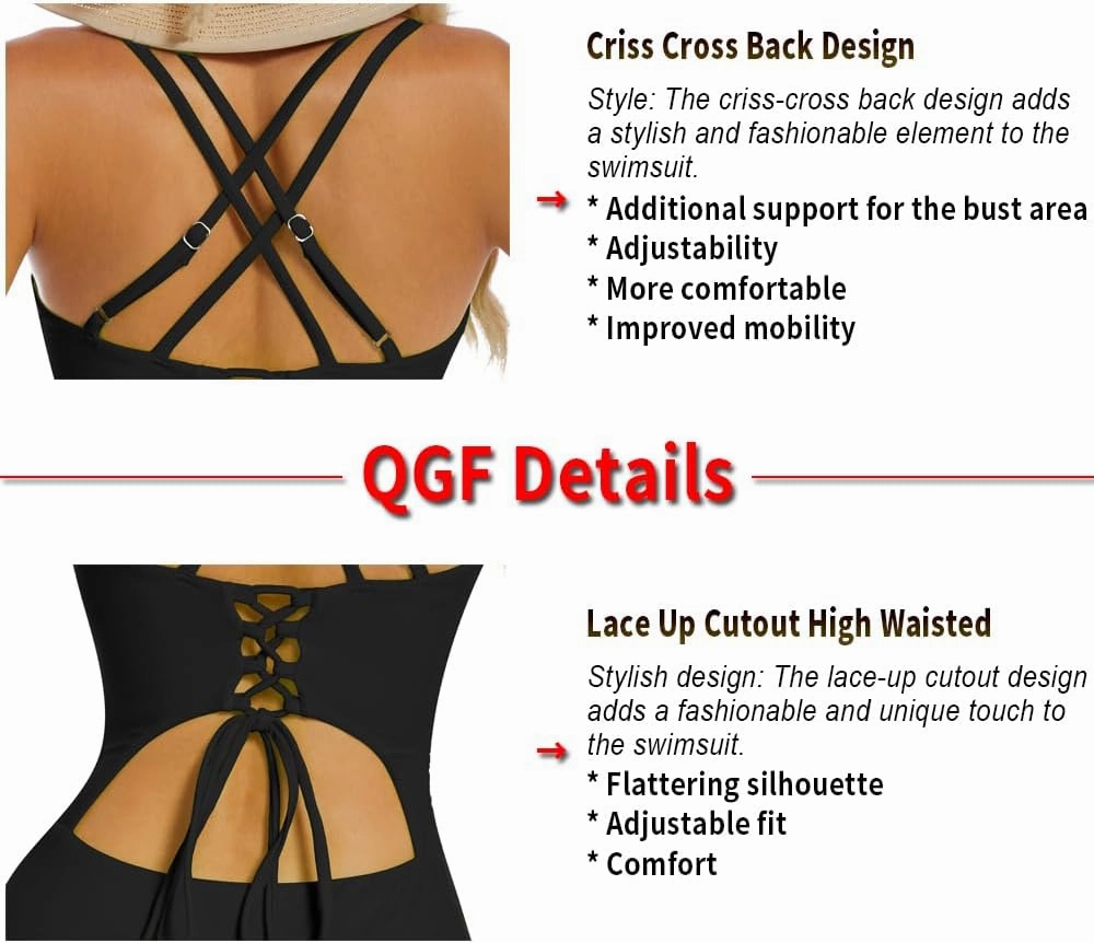 Upgraded One Piece Swimsuit Women - Tummy Control Bathing Suits, Unique Design Sexy Criss Cross Back, Ruched Swimwear
