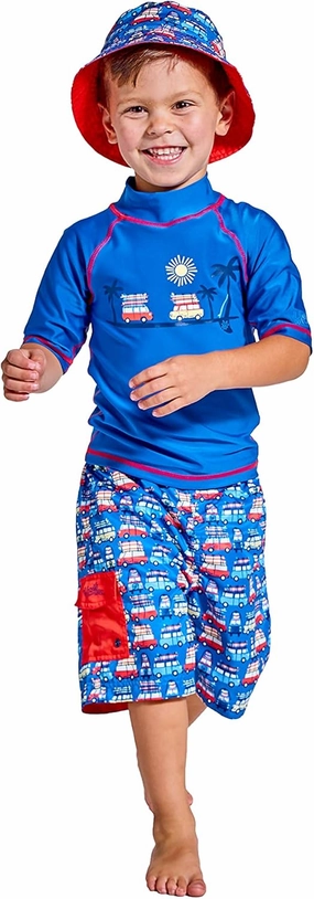 UV SKINZ Boys 3 Piece Sun and Swim Set with UPF 50  Sun Protection  Boys Swimsuit, Toddler Swim Suits