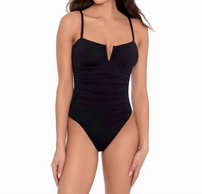 V-Wire One Piece Swimsuit In Black