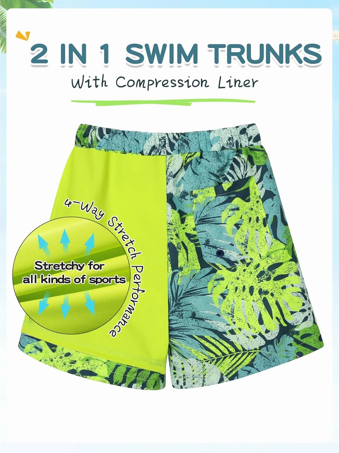 Valcatch Boys Swim Set Long Sleeve Rash Guard 2 Piece UPF 50  Swim Shirt & Trunks with Compression Liner Kids Youth Swimsuits