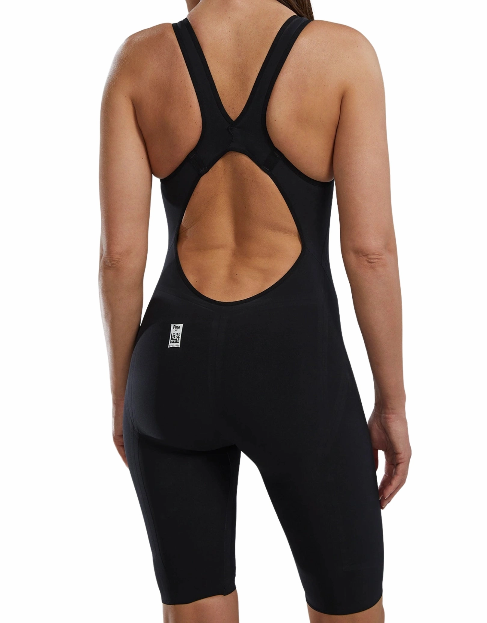 Venzo Open Back Kneeskin - Onyx Black