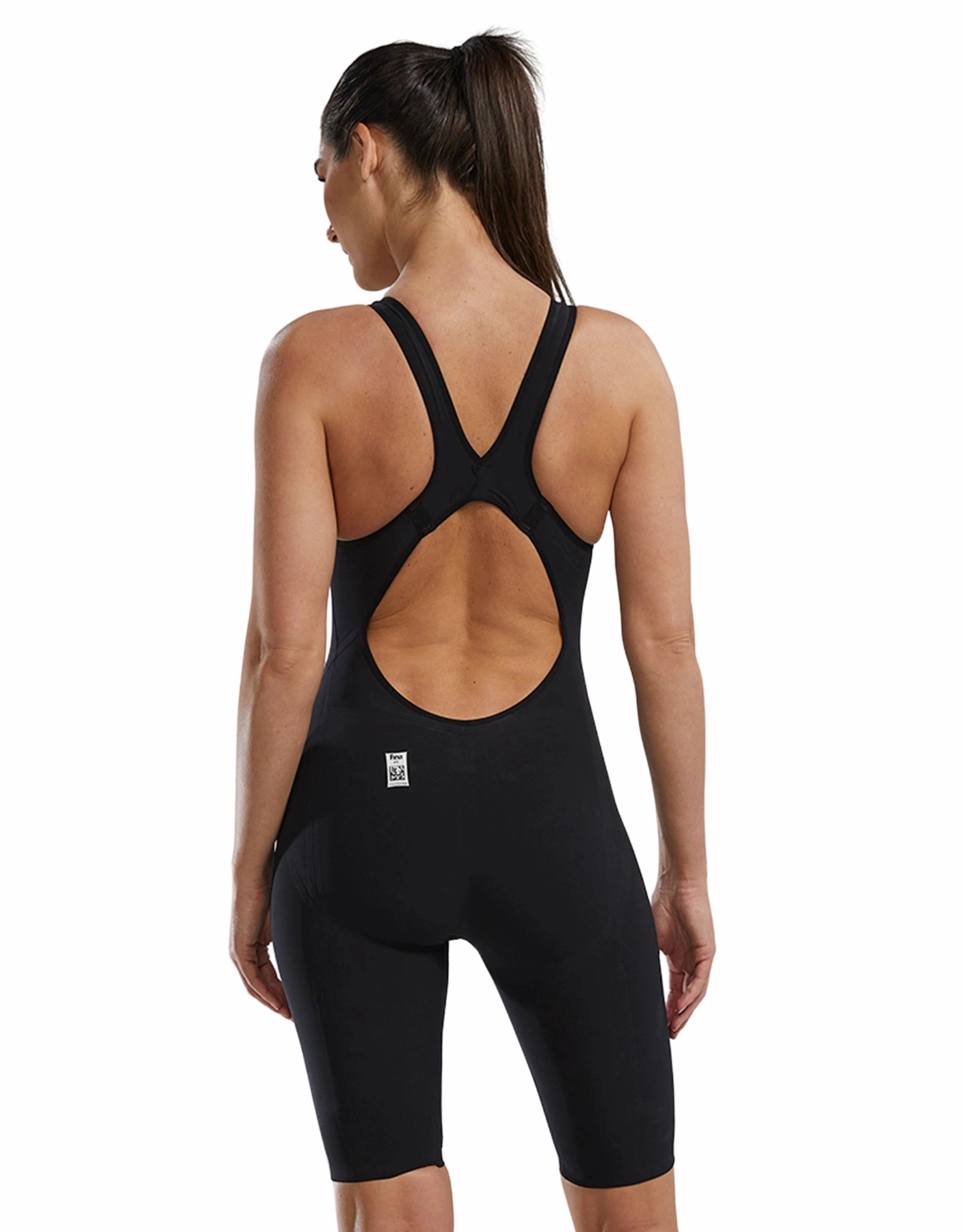 Venzo Open Back Kneeskin - Onyx Black