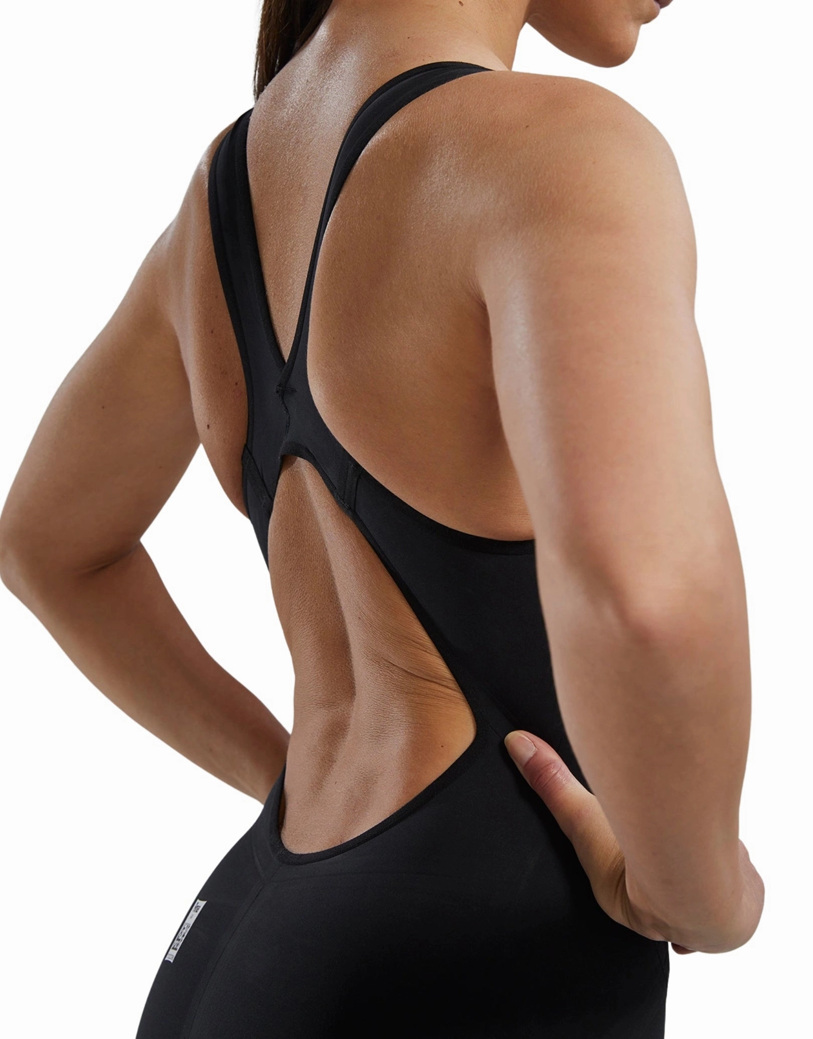 Venzo Open Back Kneeskin - Onyx Black