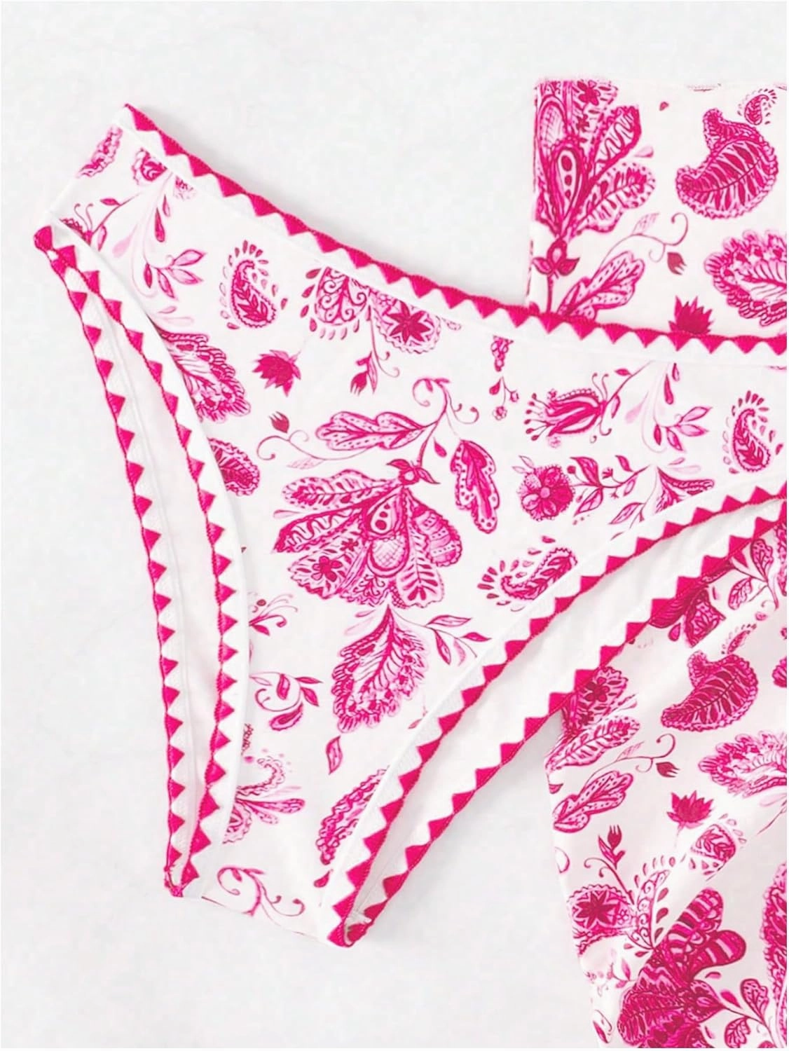 Verdusa Women's 3 Piece Floral Strapless Bikini Set Backless Bandeau Swimsuits with Cover Up Skirt