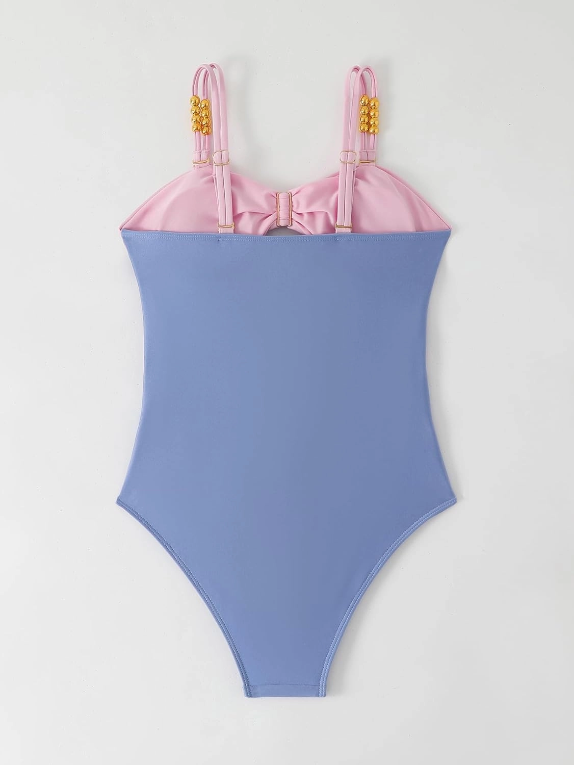 Verdusa Women's Cut Out Colorblock One Piece Swimsuit Ruched Swimwear Bathing Suit