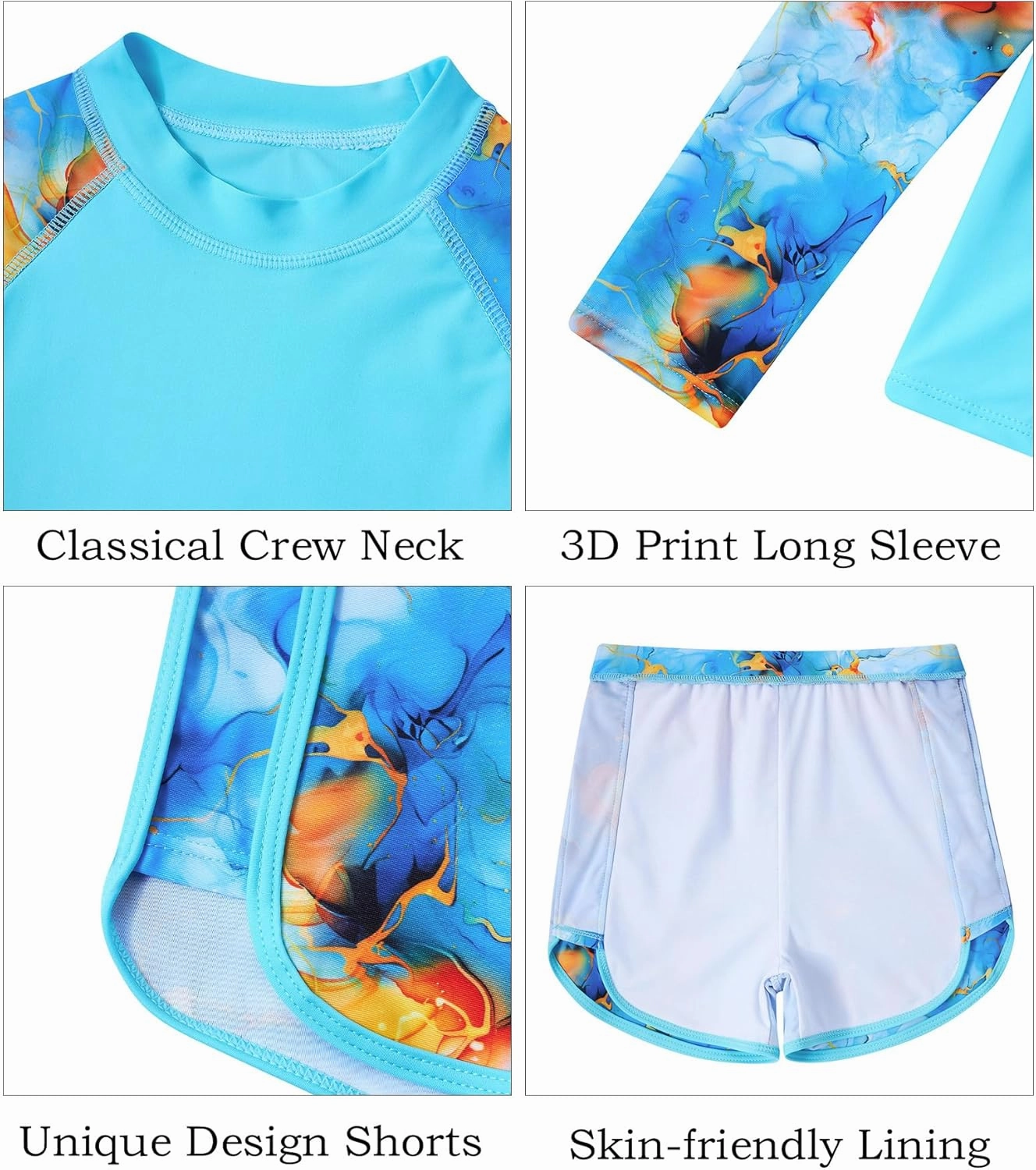 Vogseek Girls Rash Guard Swimsuits 2 Piece Bathing Suit UPF 50  Summer Swimwear Size 7-12T
