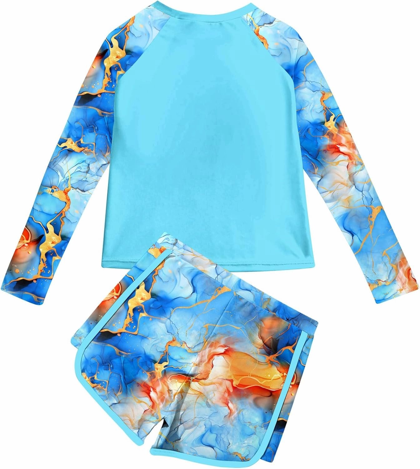 Vogseek Girls Rash Guard Swimsuits 2 Piece Bathing Suit UPF 50  Summer Swimwear Size 7-12T