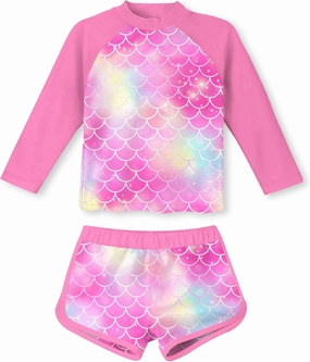 Vogseek Girls Rash Guard Two Pieces Swimsuit Long Sleeve Bathing Suit for 3-10 Years
