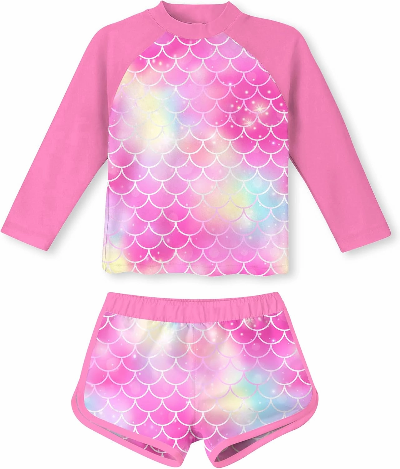 Vogseek Girls Rash Guard Two Pieces Swimsuit Long Sleeve Bathing Suit for 3-10 Years