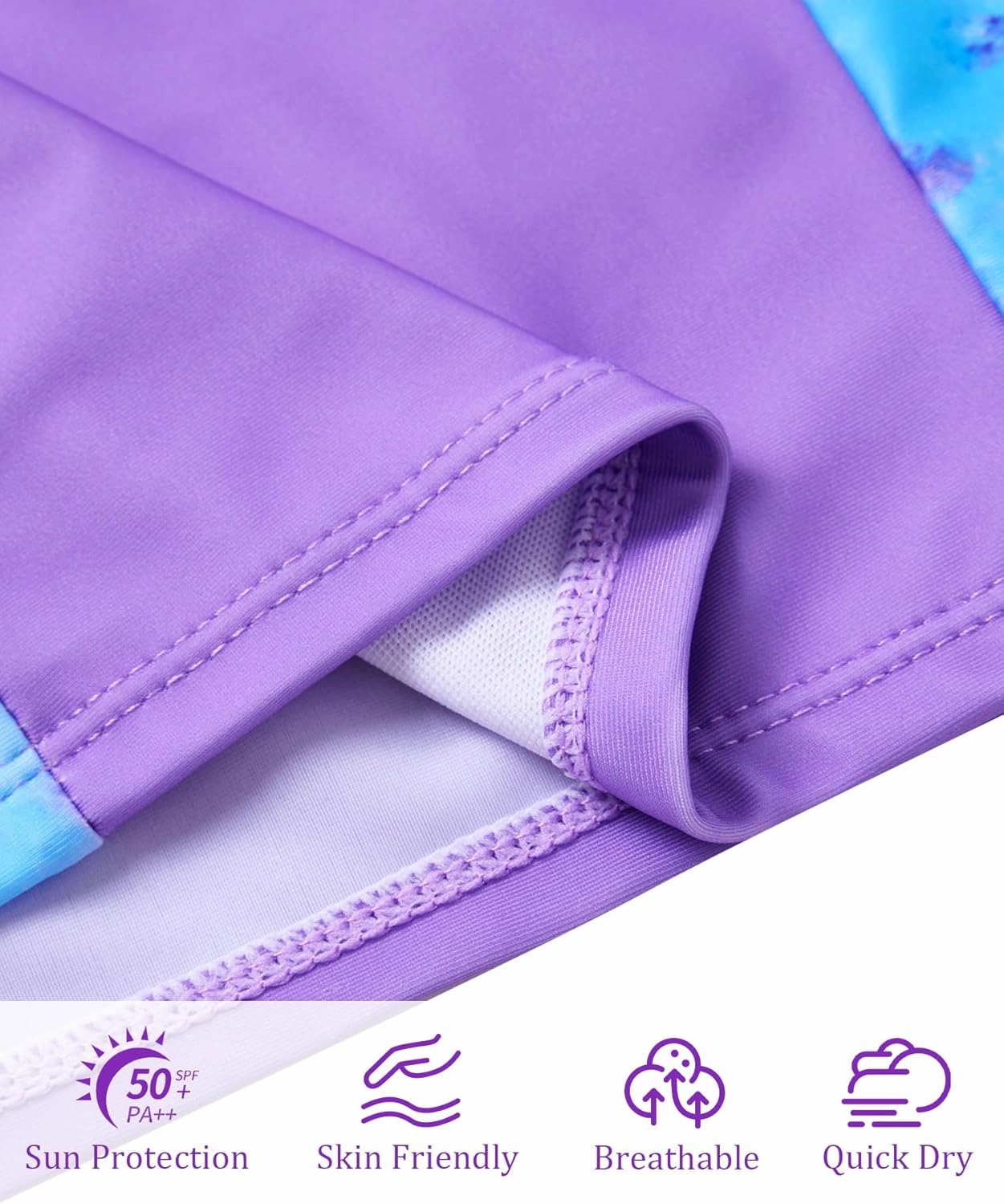Vogseek Girls Swimsuits 5-9 Years 2 Piece Zip Rashguard Sets Long Sleeve Bathing Suit