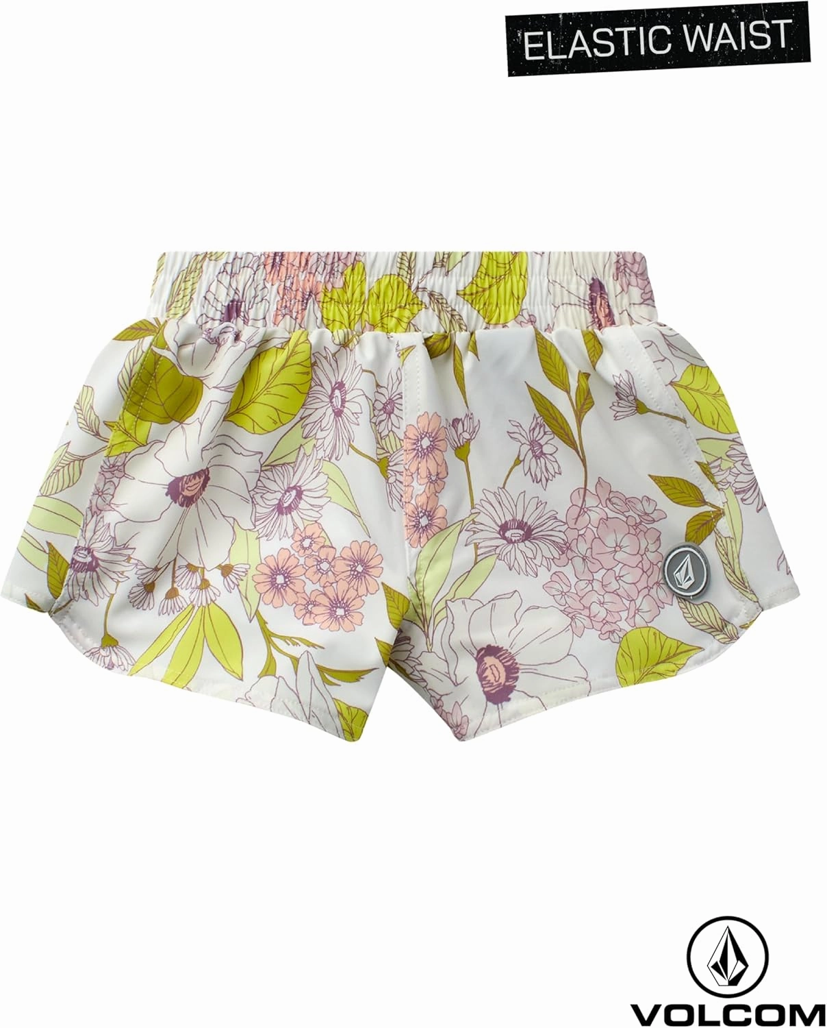 Volcom Girls' Swimsuit Set - UPF50  Quick-Dry Girls One Piece Swimsuits with Matching Swim Shorts for Swimming (Sizes: 2T-16)