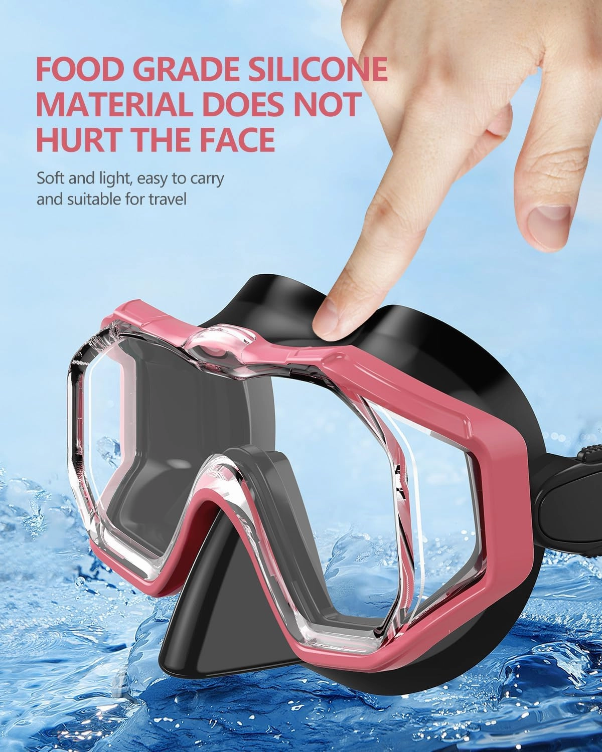 W WSTOO Swim Goggles with Nose Cover,Latest HD 3-Window Wide Vision Lens Snorkel Mask Anti-Fog&Leak for Adults Youth and Kids Swimming Snorkeling Diving