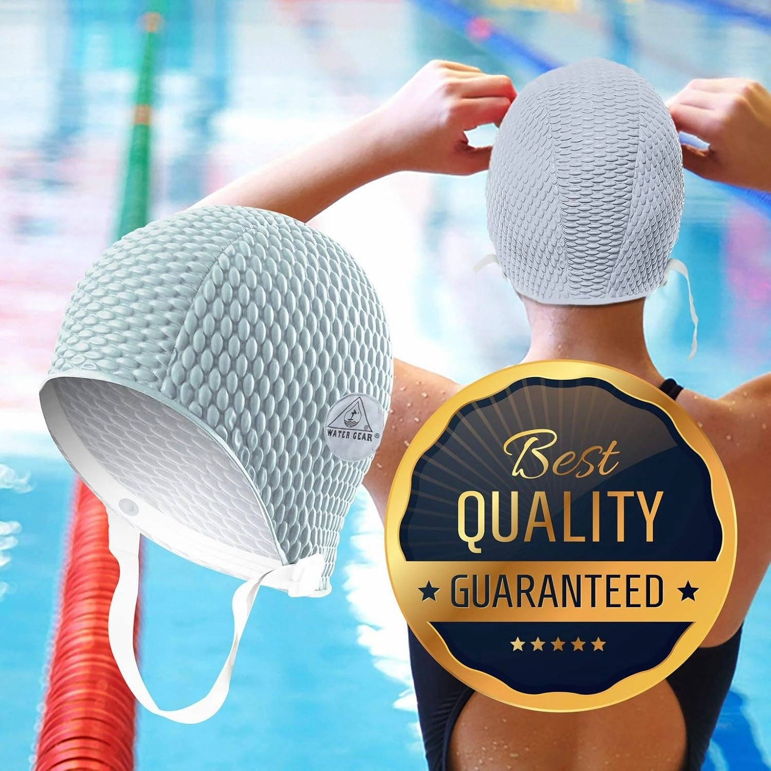 Water Gear Natural Rubber Swim Bubble Cap