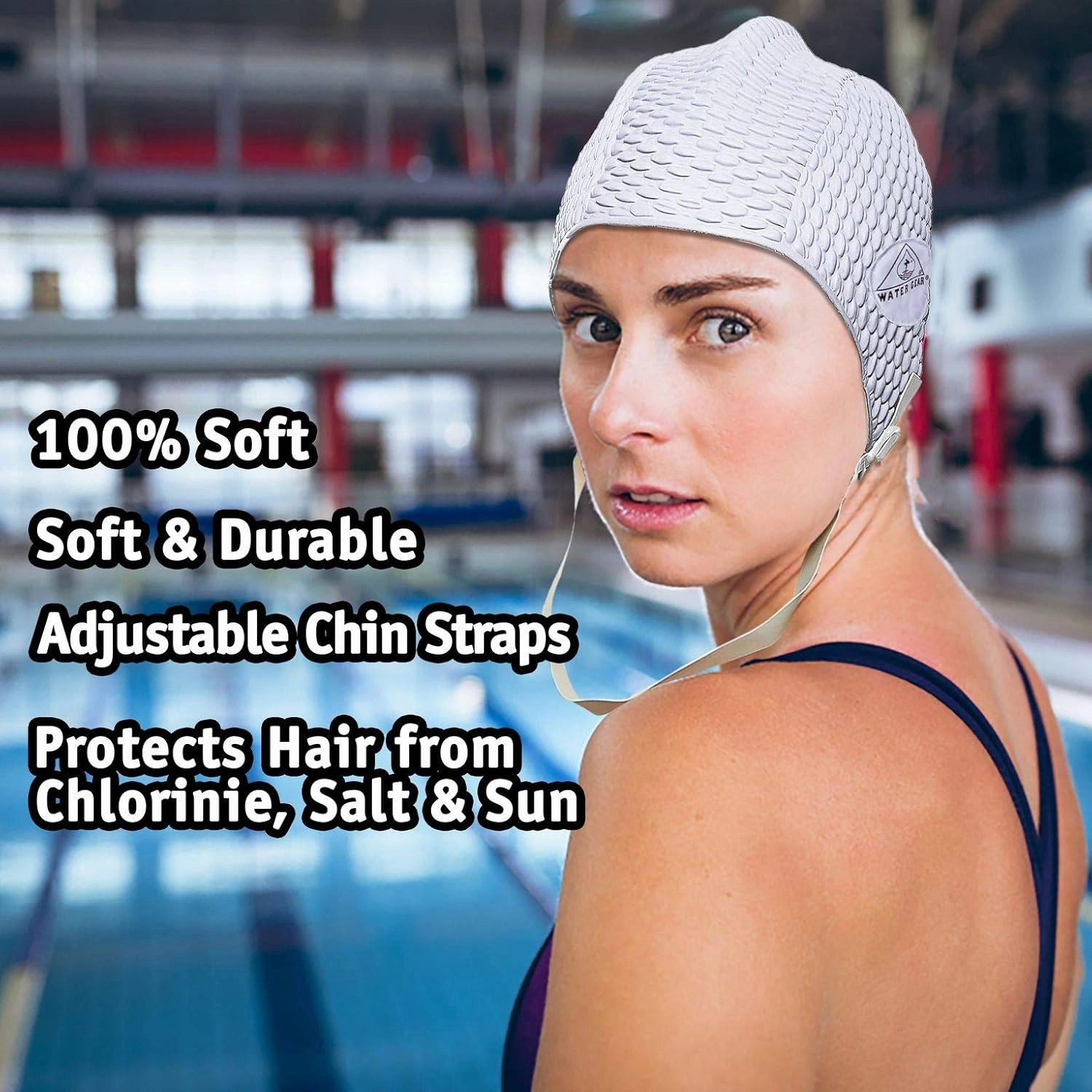 Water Gear Natural Rubber Swim Bubble Cap