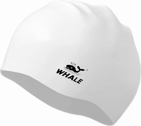 WHALE Extra Large Swim Cap for Women Men, Durable Silicone Swimming Hat with Ear Protection, Unisex Adults Bath Swimming Caps for Long Thick Curly Hair & Dreadlocks Braids Weaves Afro Hair