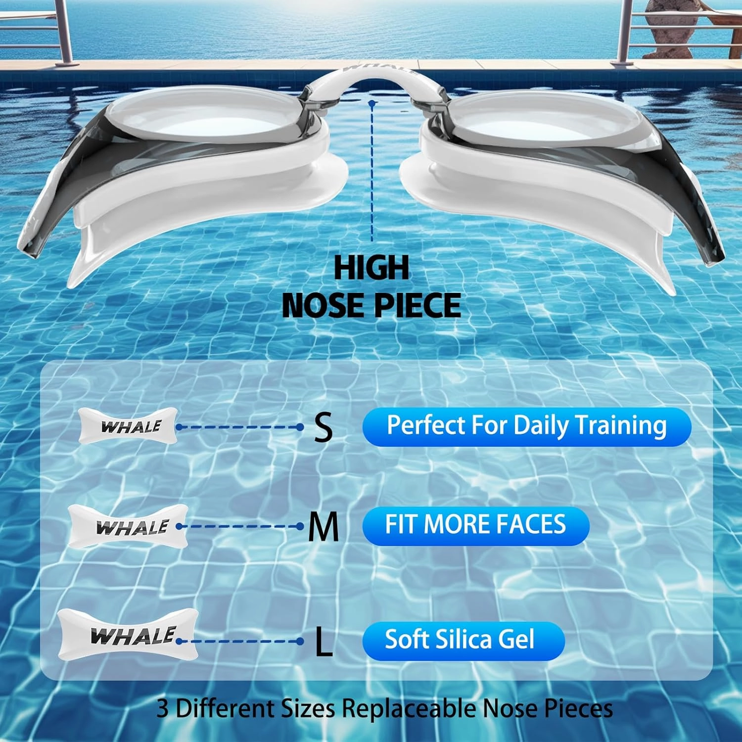 Whale swim goggles HD Anti-fog Swimming Goggles Adults/Youths Both Suitable