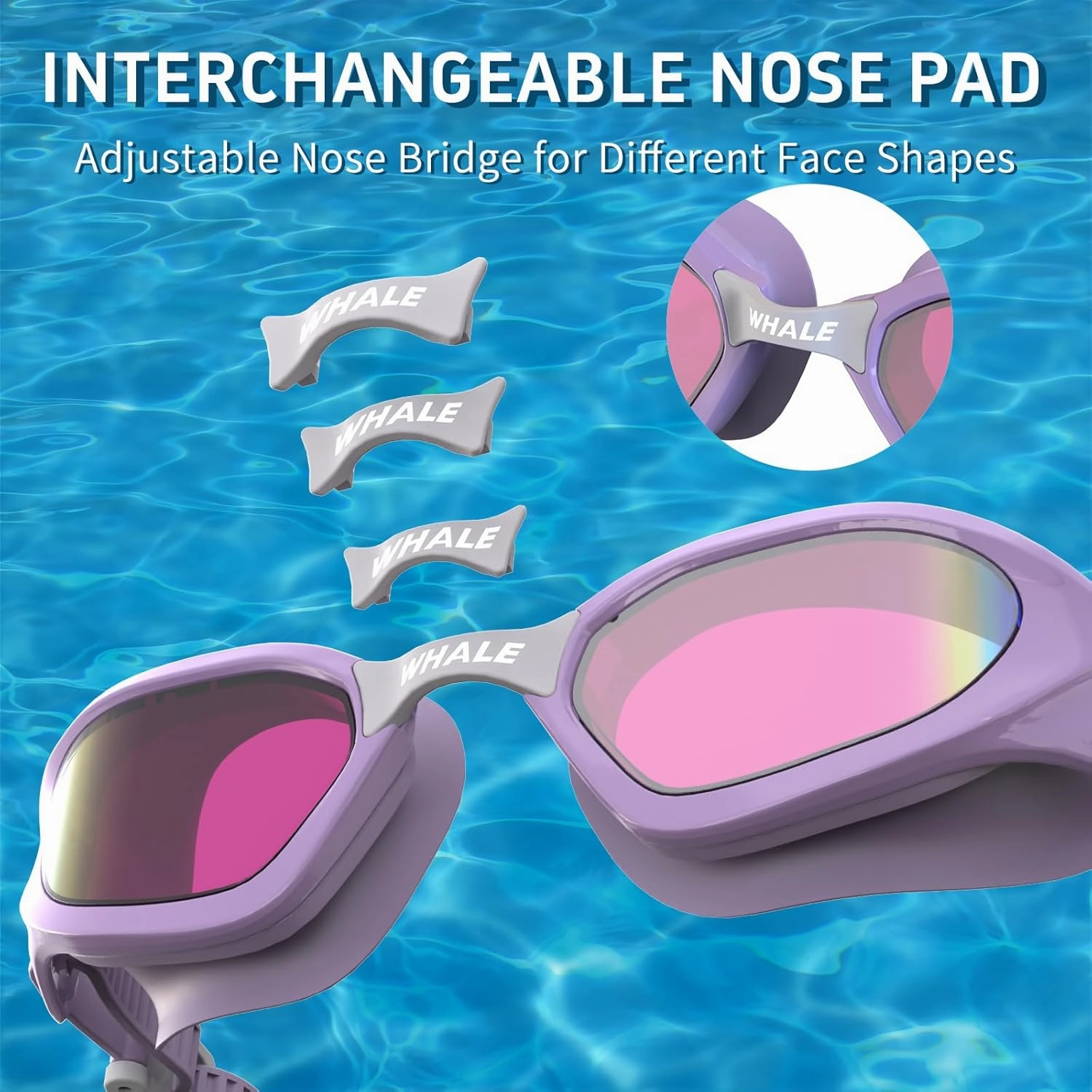 Whale Swimming Goggles Polarized Swim Goggles UV400 Anti-fog Suitable for Adults and Teenagers