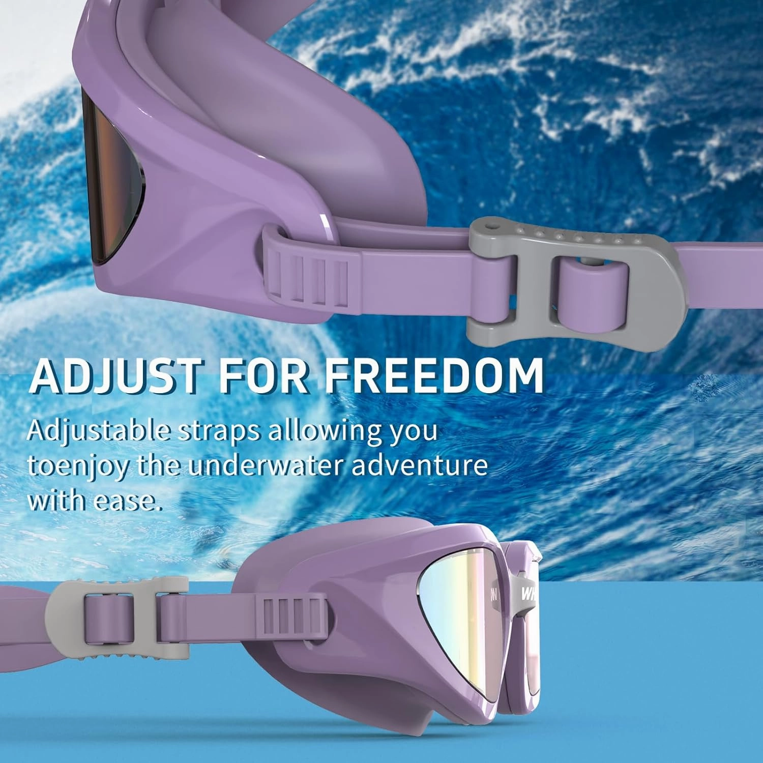 Whale Swimming Goggles Polarized Swim Goggles UV400 Anti-fog Suitable for Adults and Teenagers