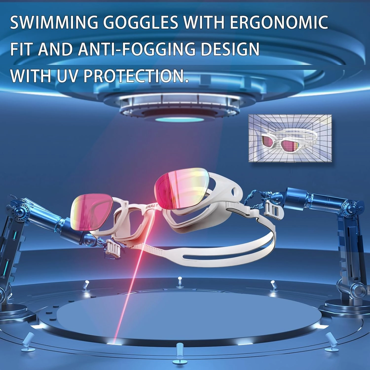 Whale Swimming Goggles Polarized Swim Goggles UV400 Anti-fog Suitable for Adults and Teenagers