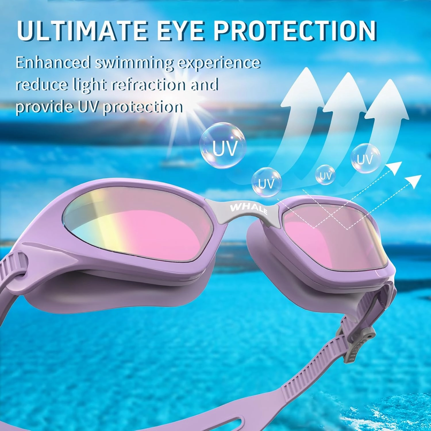 Whale Swimming Goggles Polarized Swim Goggles UV400 Anti-fog Suitable for Adults and Teenagers