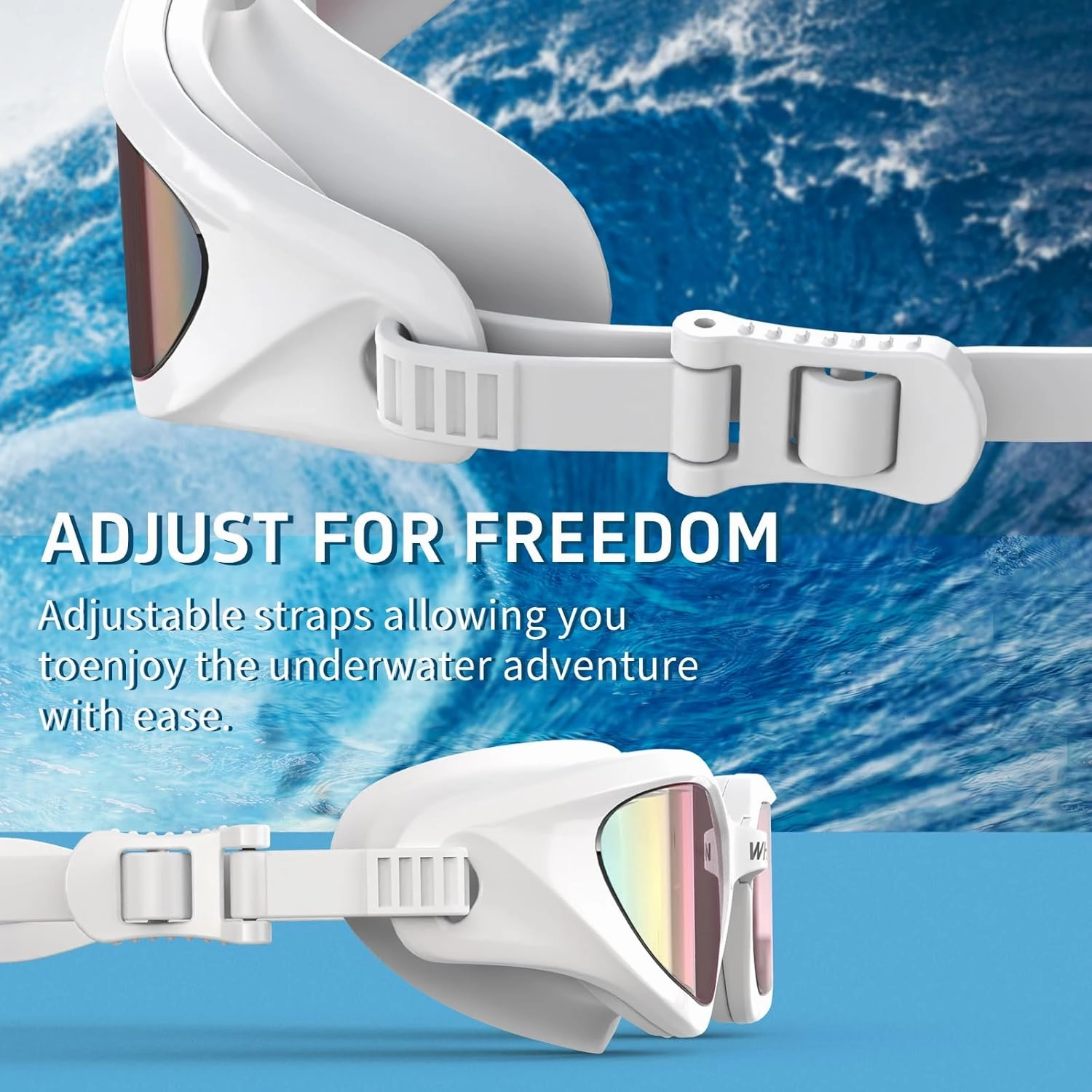 Whale Swimming Goggles Polarized Swim Goggles UV400 Anti-fog Suitable for Adults and Teenagers