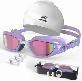 Whale Swimming Goggles Polarized Swim Goggles UV400 Anti-fog Suitable for Adults and Teenagers