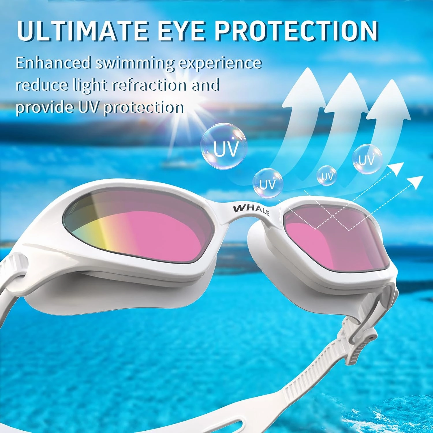 Whale Swimming Goggles Polarized Swim Goggles UV400 Anti-fog Suitable for Adults and Teenagers