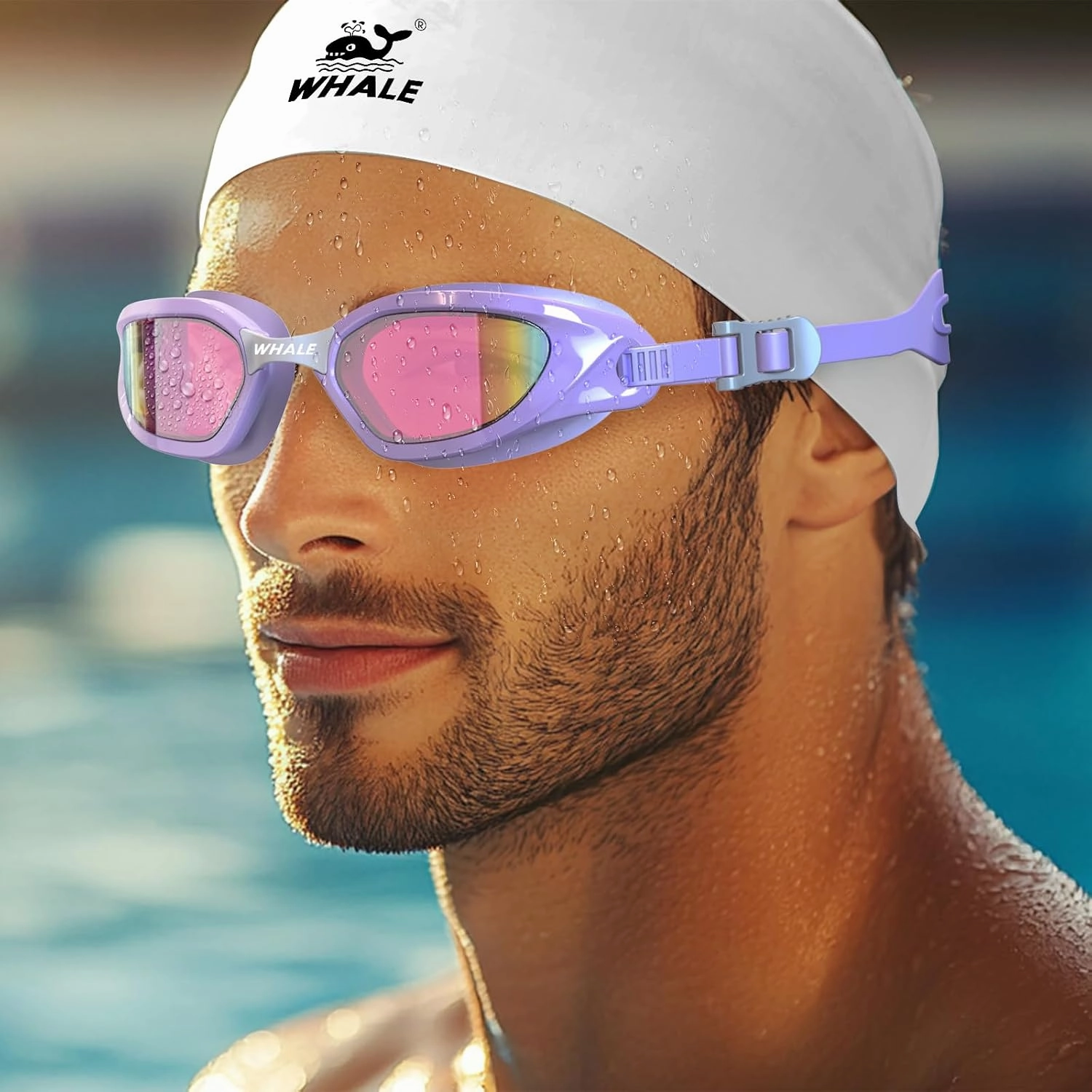 Whale Swimming Goggles Polarized Swim Goggles UV400 Anti-fog Suitable for Adults and Teenagers