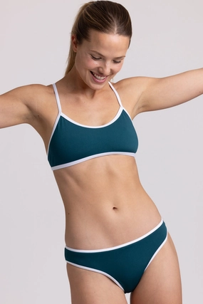 Whitney Bikini Bottom - Peacock Contrast