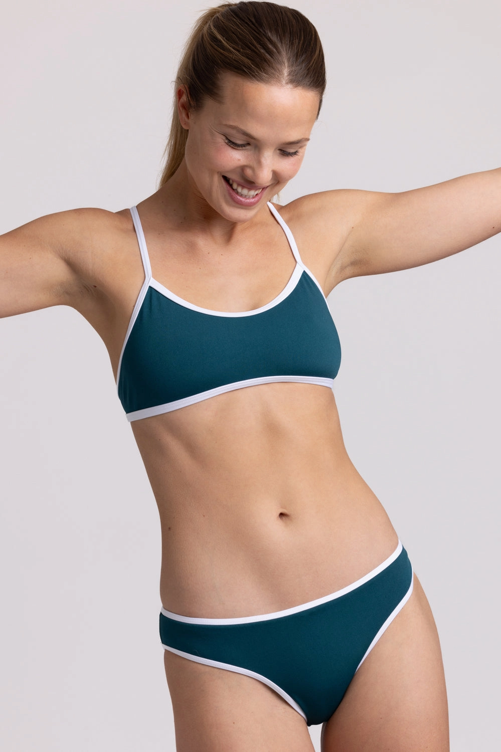 Whitney Bikini Bottom - Peacock Contrast