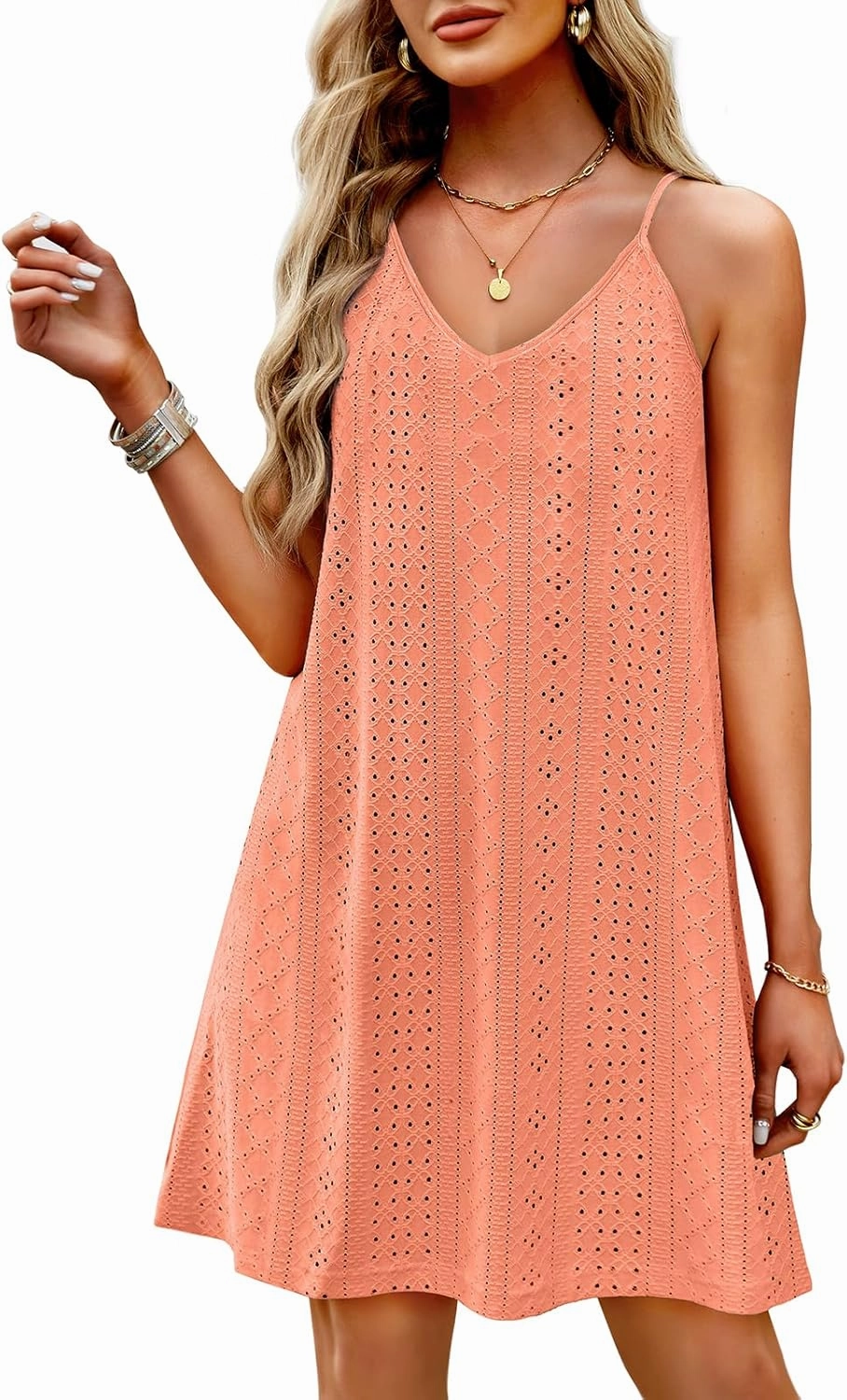 WIHOLL Swimsuit Cover Up for Women Crochet Hollow Out Summer V Neck Dresses 2025