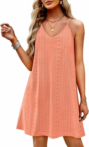 WIHOLL Swimsuit Cover Up for Women Crochet Hollow Out Summer V Neck Dresses 2025