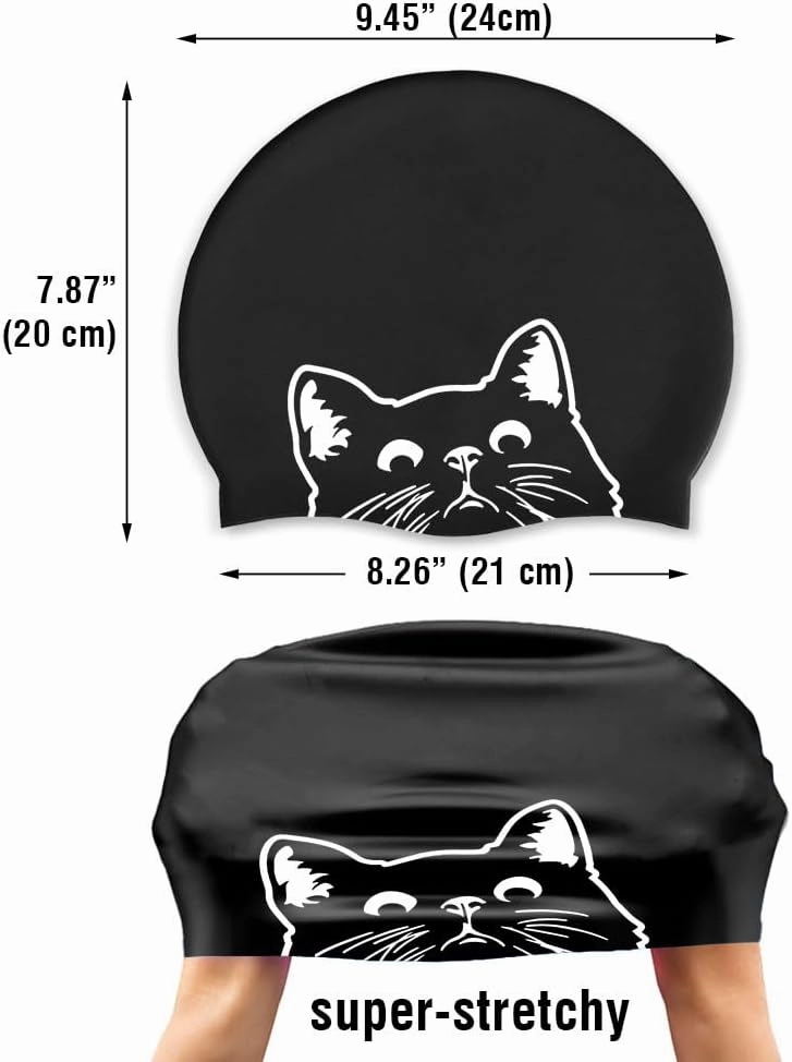 WIRESTER Adult Swim Cap, Durable Silicone Swimming Cap for Men Women, Waterproof Comfortable Swim Hat Bathing Cap for Short Medium Long Hairs