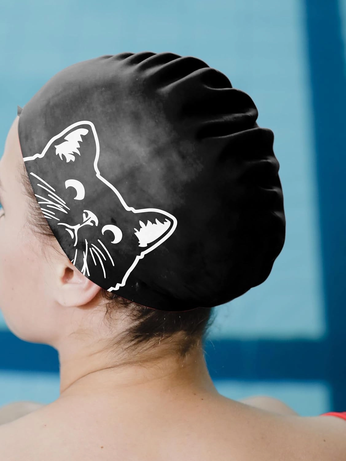 WIRESTER Adult Swim Cap, Durable Silicone Swimming Cap for Men Women, Waterproof Comfortable Swim Hat Bathing Cap for Short Medium Long Hairs