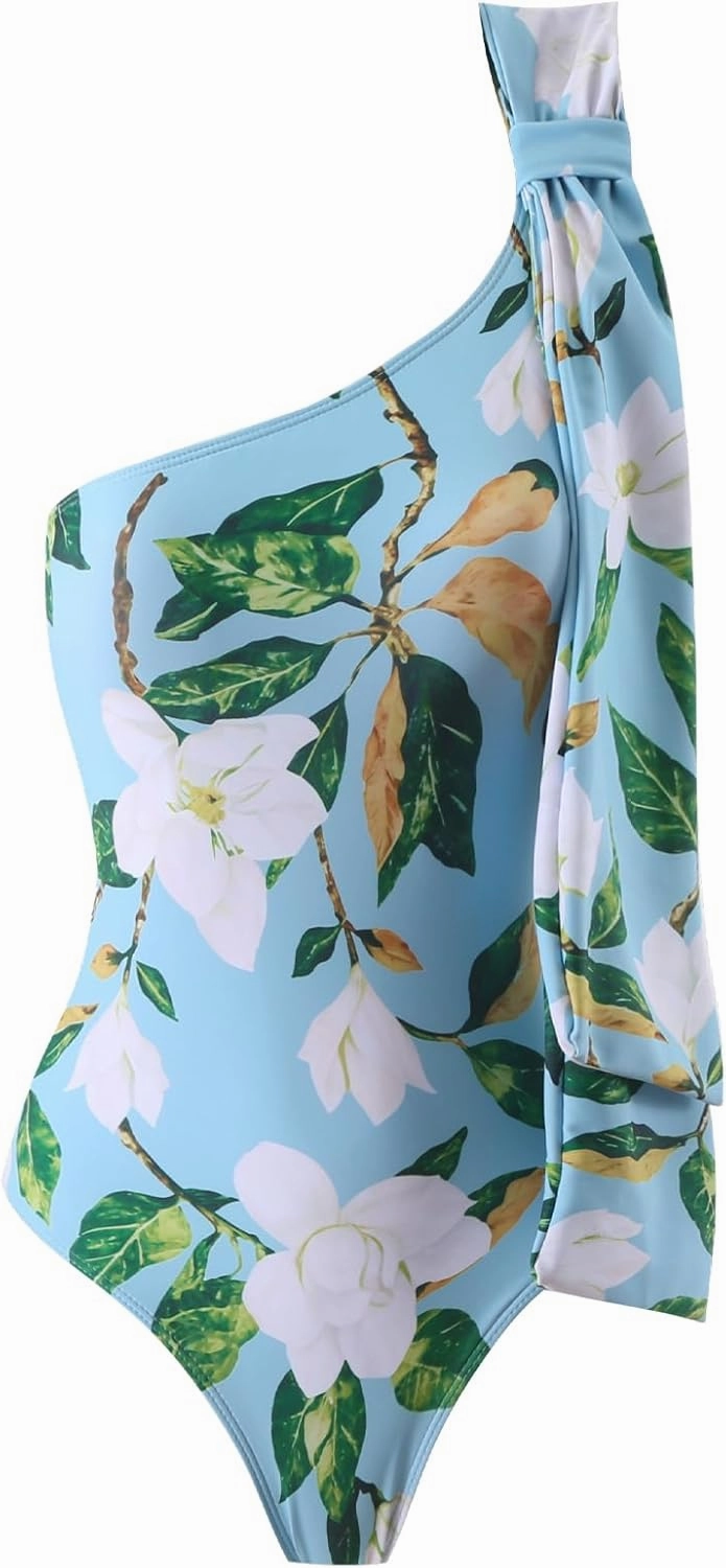 Women One Piece Swimsuit with Cover up Set High Waisted Beach Wrap Skirt Two Piece Bathing Suit