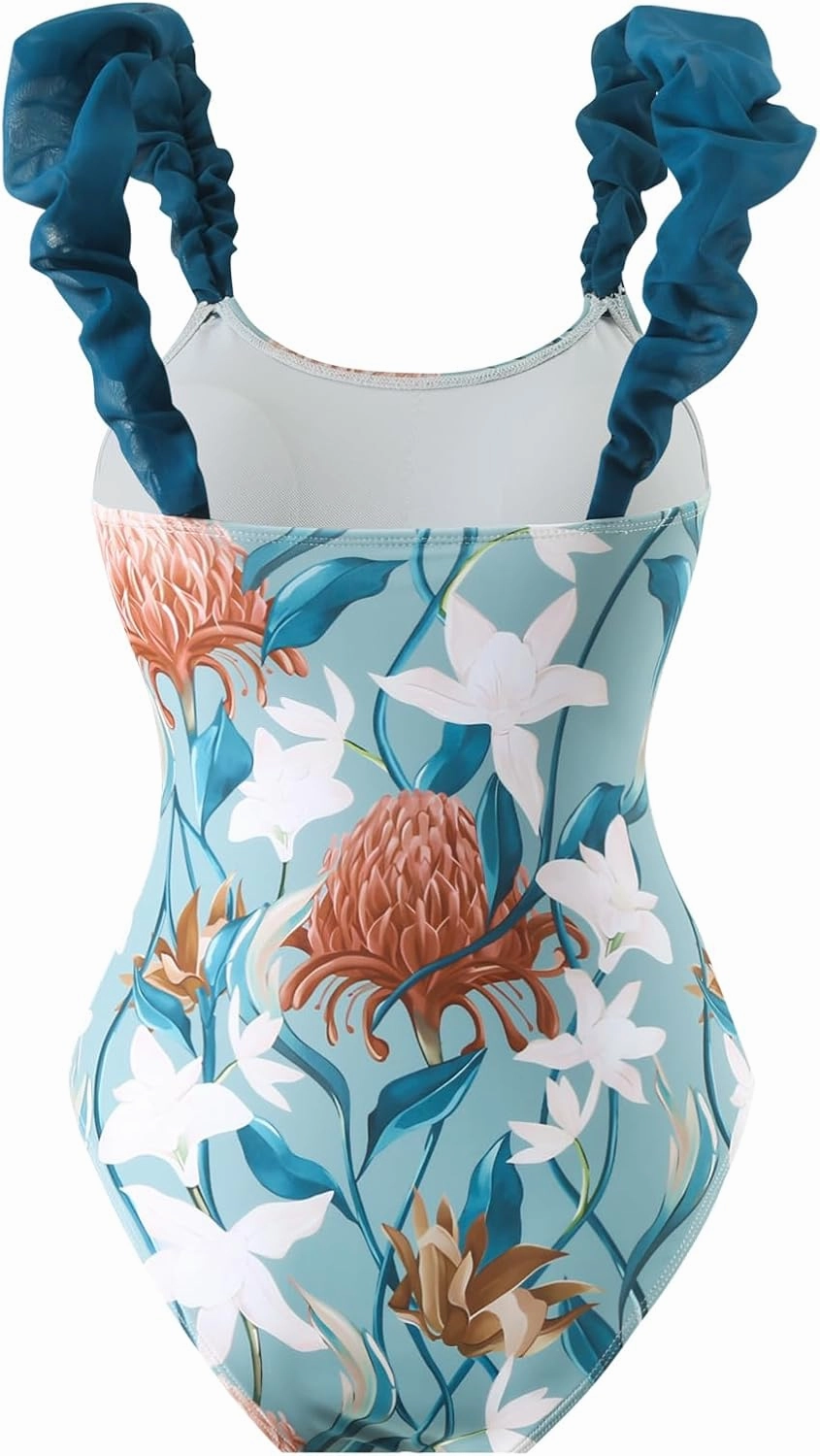 Women One Piece Swimsuit with Cover up Set High Waisted Beach Wrap Skirt Two Piece Bathing Suit