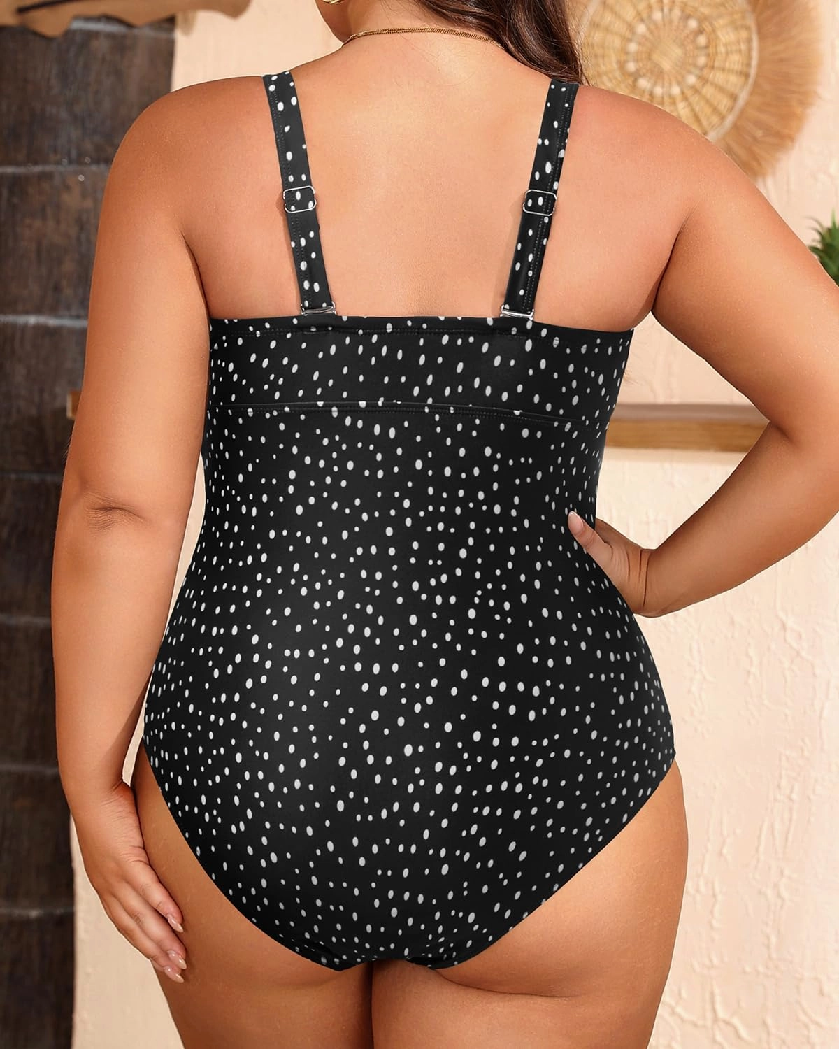 Women Plus Size One Piece Swimsuit - Tummy Control Bathing Suits Ruched Lace up Swimwear Bandeau Retro Swimsuits 2025