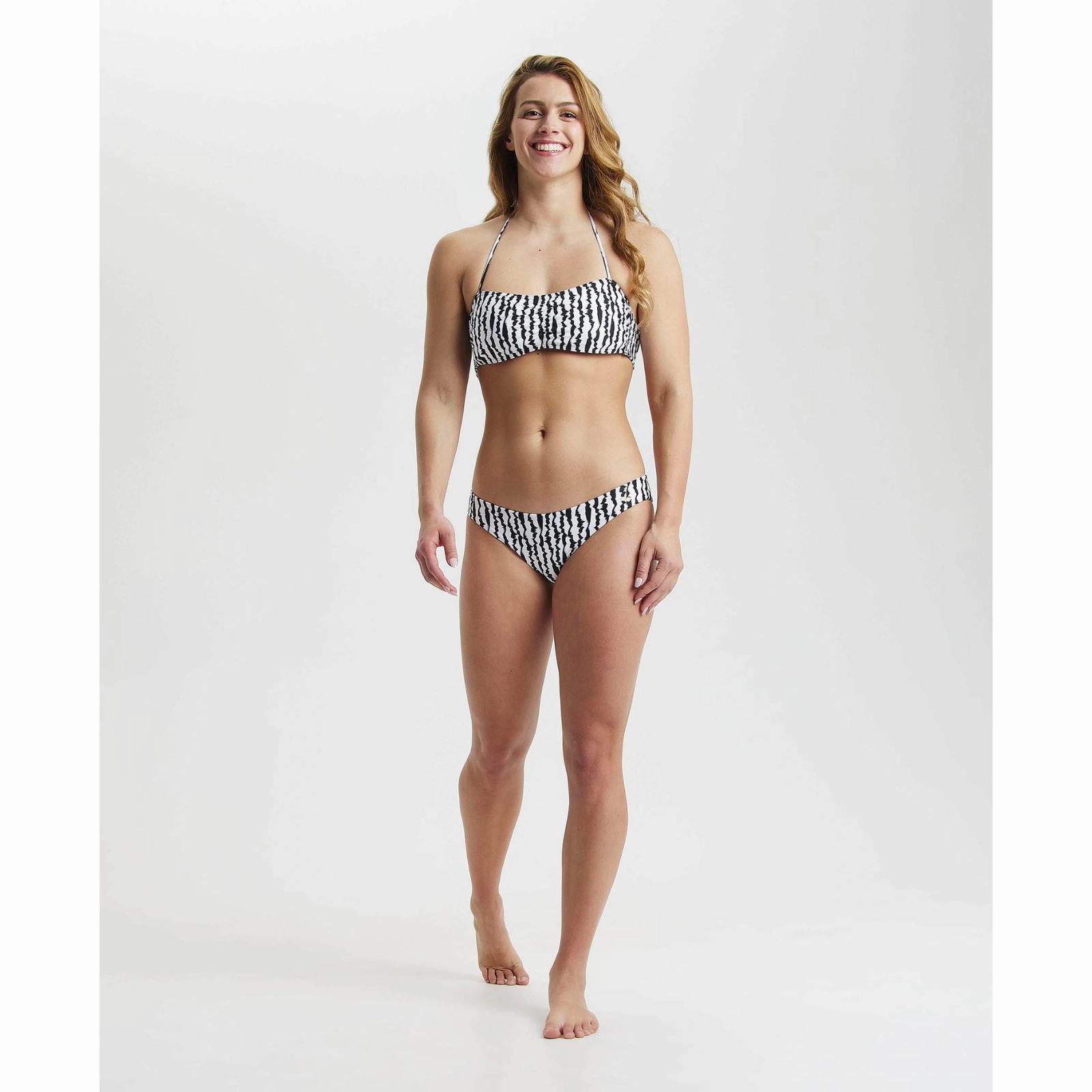 WOMEN'S BANDEAU BIKINI ALLOVER - BLACK/MULTI