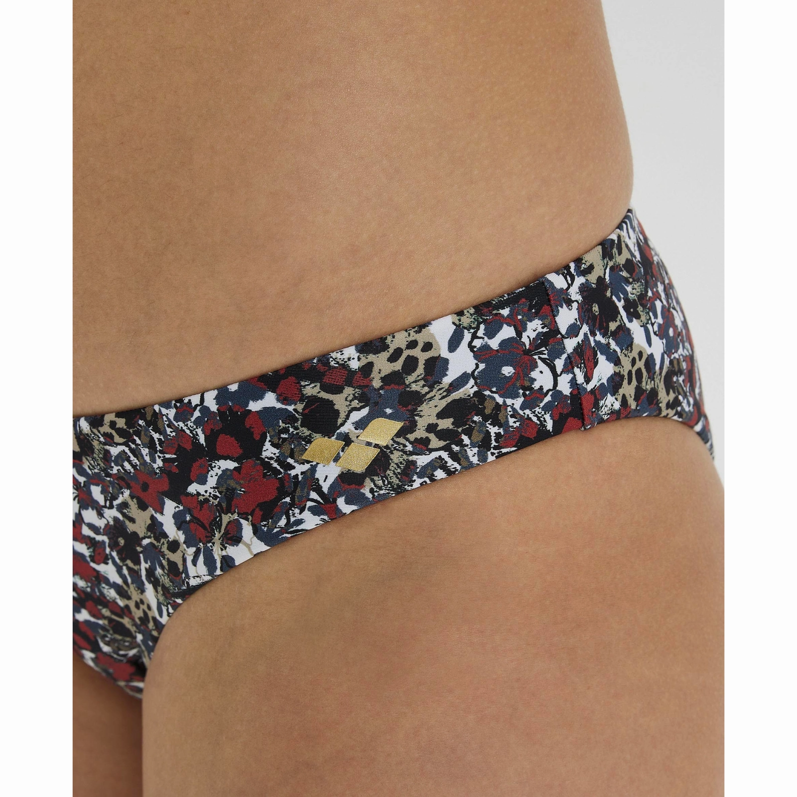 WOMEN'S BANDEAU BIKINI ALLOVER - BURGUNDY/MULTI