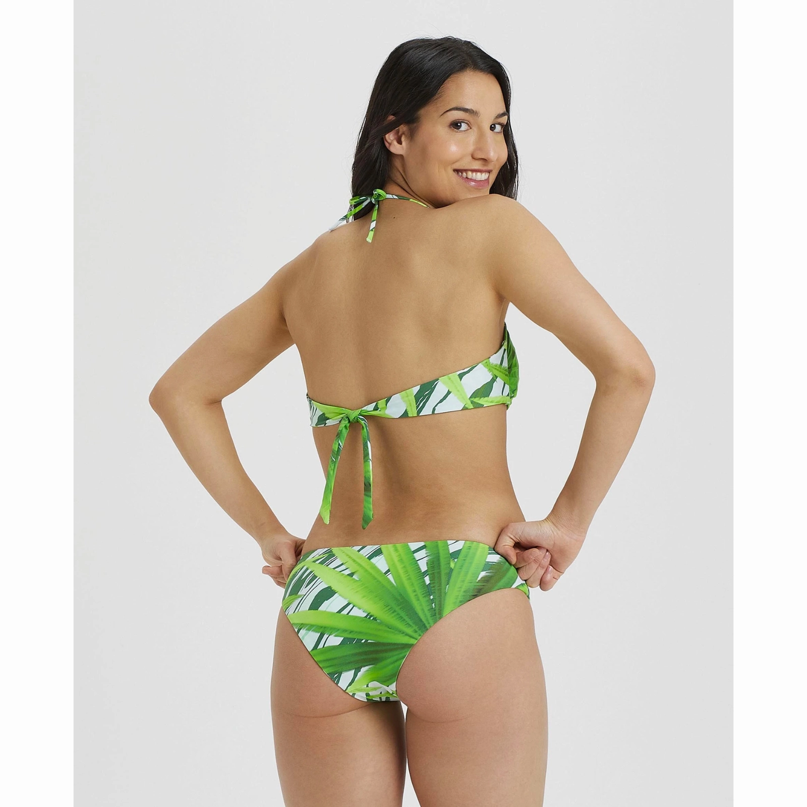 WOMEN'S BANDEAU BIKINI ALLOVER - LEAF/MULTI