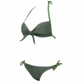 WOMEN'S BANDEAU BIKINI SOLID - ARMY/ARMY