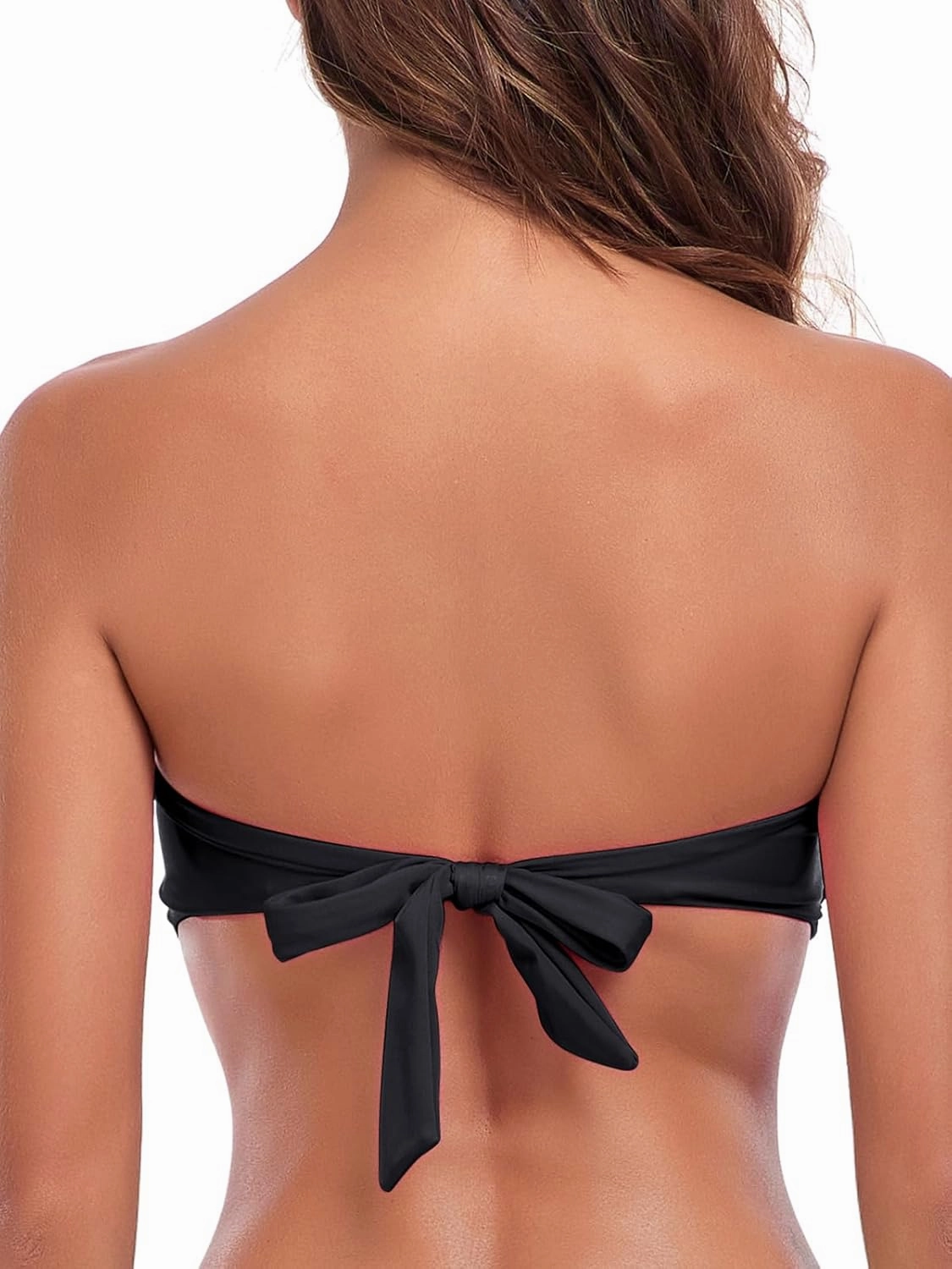 Women's Bandeau Bikini Top Strapless Tie Back Bathing Suit Top