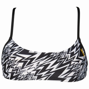 WOMEN'S BANDEAU PLAY BIKINI TOP - BLACK/WHITE