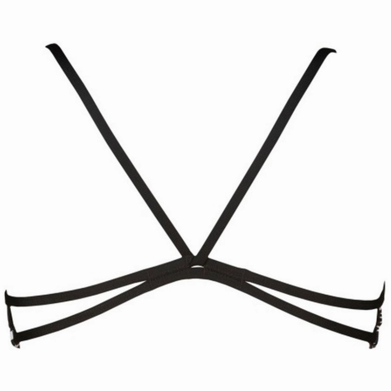 WOMEN'S BANDEAU PLAY BIKINI TOP - BLACK/WHITE