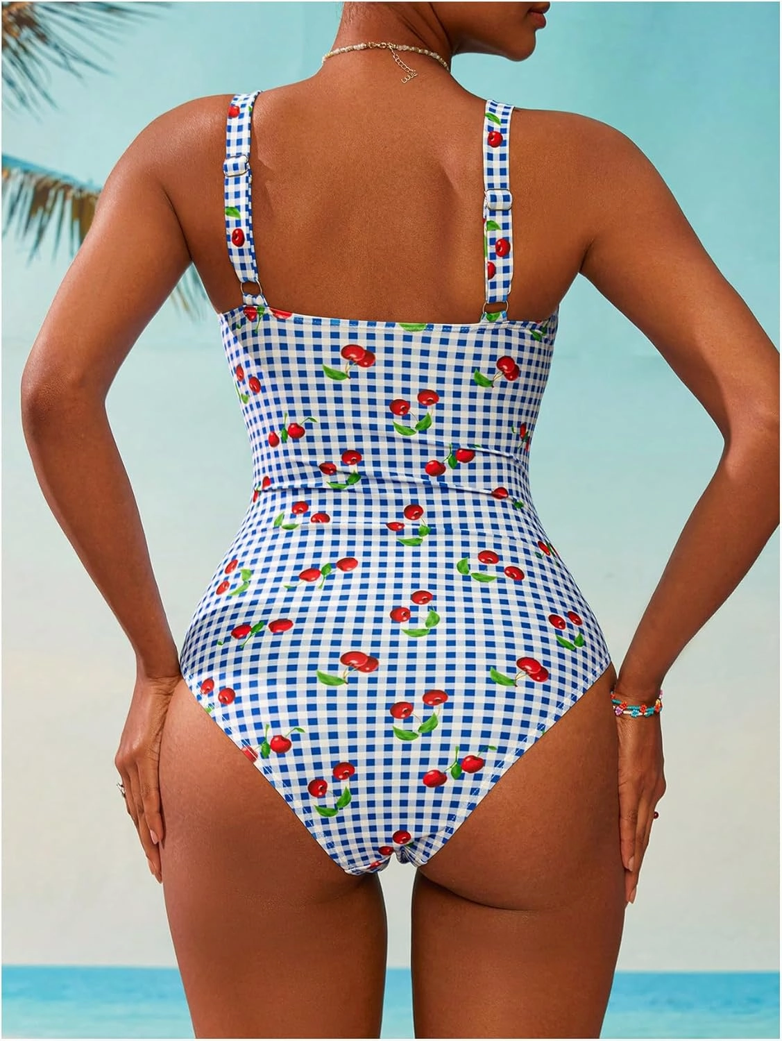 Women's Boho Floral Print One Piece Swimsuit Y2K Bathing Suits Swimwear Beachwear