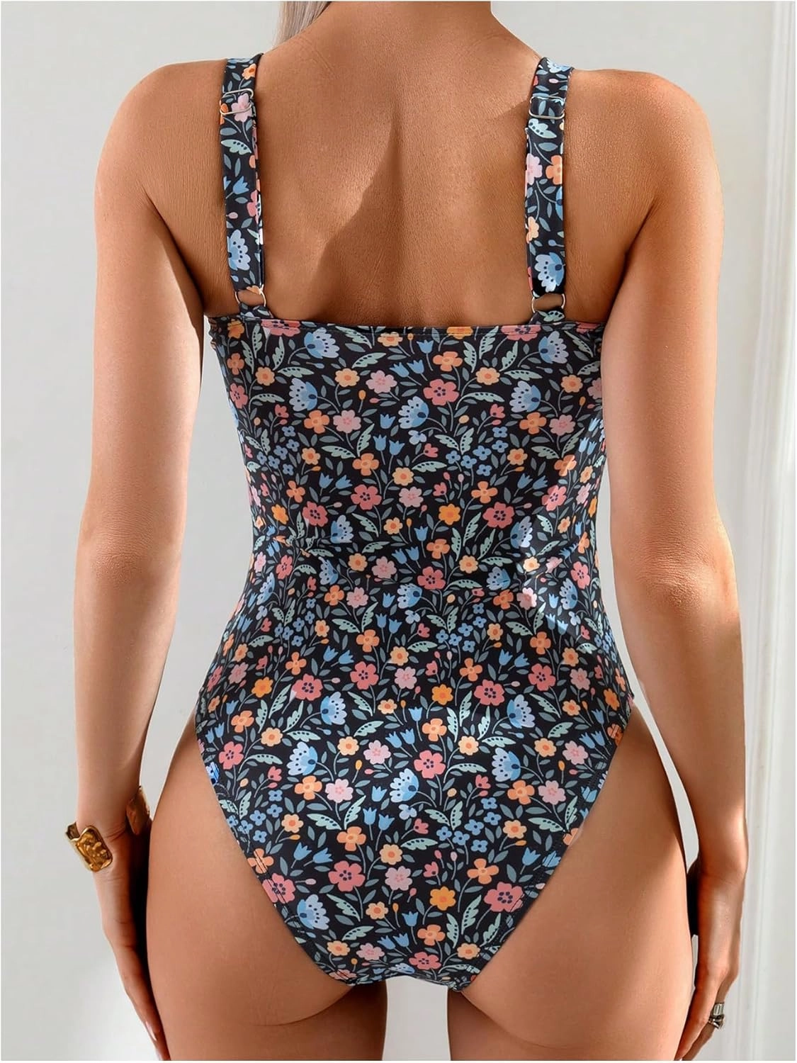 Women's Boho Floral Print One Piece Swimsuit Y2K Bathing Suits Swimwear Beachwear