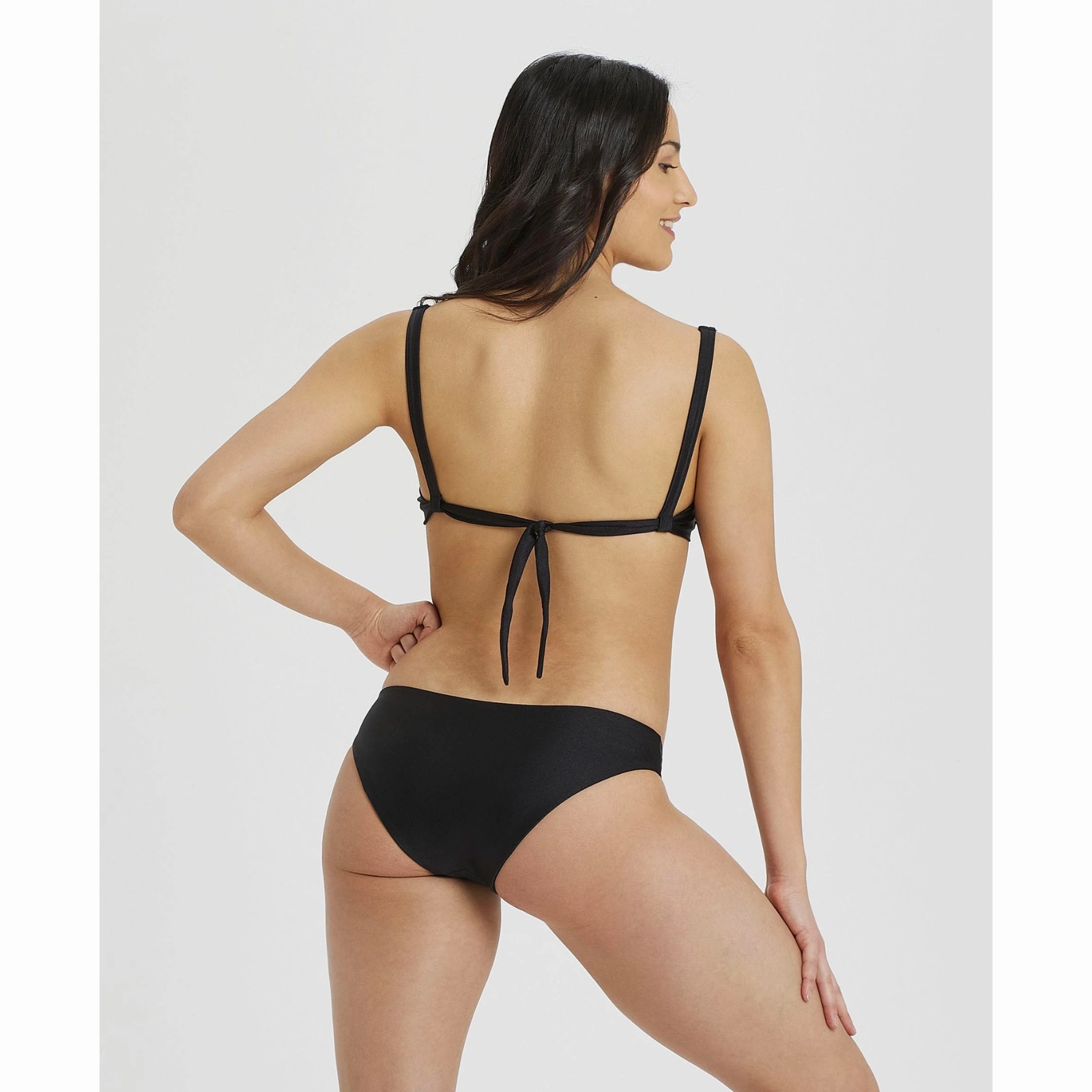 WOMEN'S BRALETTE BIKINI SOLID - BLACK